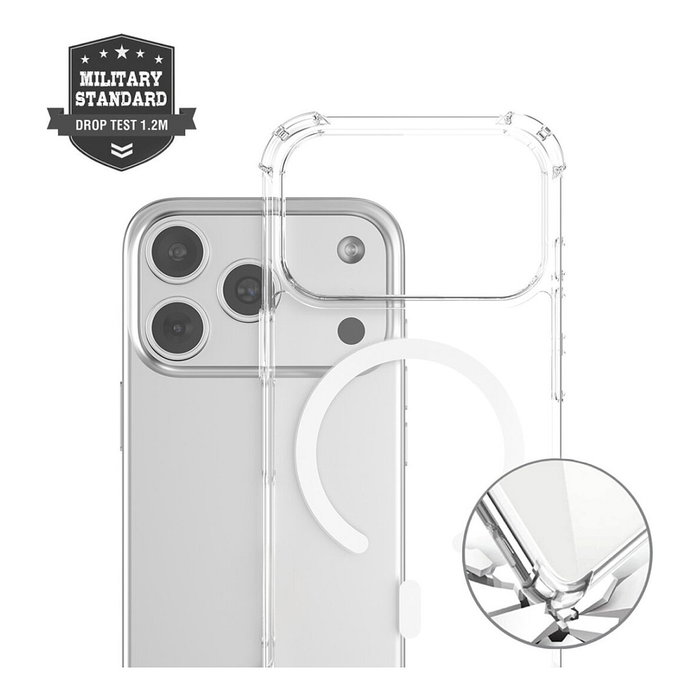4smarts Hybrid Case Ibiza, Bumper Transparente MagSafe para Apple iPhone 17 Pro, Resistente a Golpes y Caídas hasta 1.2 m