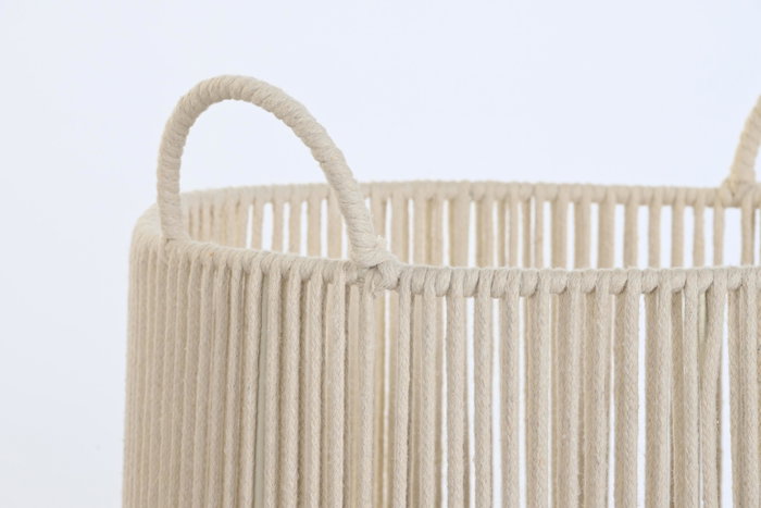 DKD Home Decor Set de 3 Cestas de Algodón y Metal Beige DKD Home Decor Set de 3 Cestas de Algodón y Metal Beige