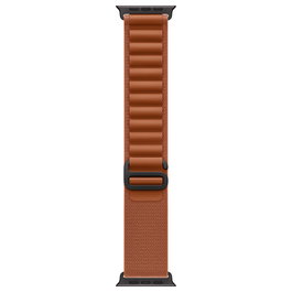 Apple MG9F4ZM/A - Alpine Loop Armband para Apple Watch (44, 45, 46, 49 mm), Color Terracotta, Talla L, Negro, Material Titanio, Poliéster y Spandex