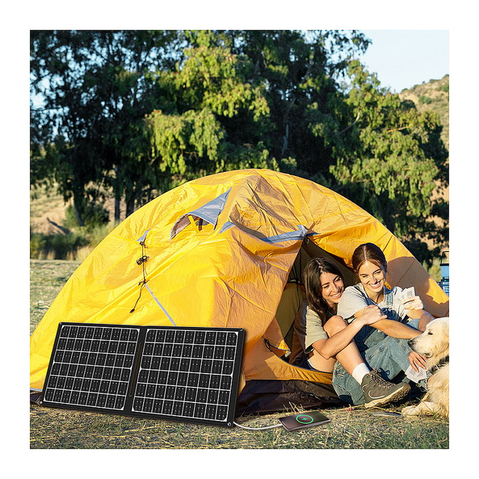 LogiLink Panel Solar Plegable 30W con USB-C, USB-A y salida DC