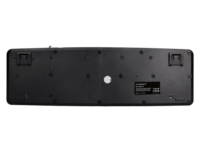 Q-connect Teclado con Cable USB Negro 105 Teclas, 1.35 m, Compatible Windows, Resistente Salpicaduras, Diseño Estrecho