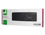 Q-connect Teclado con Cable USB Negro 105 Teclas, 1.35 m, Compatible Windows, Resistente Salpicaduras, Diseño Estrecho