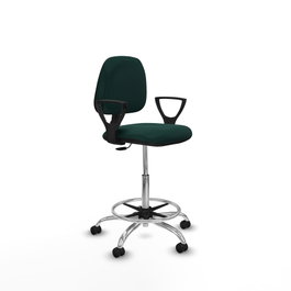 PIQUERAS Y CRESPO Taburete Isso CP verde botella con brazos fijos