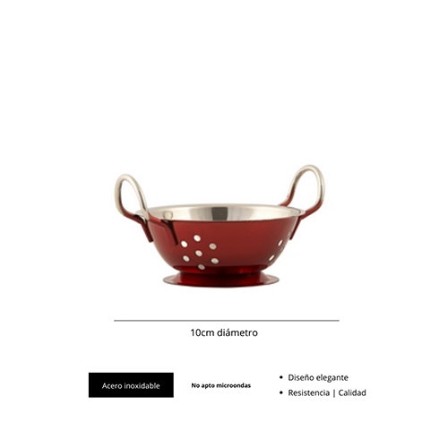 Venus Escurridor de Cocina Mini Acero Inoxidable 13 cm de Diámetro Color Rojo