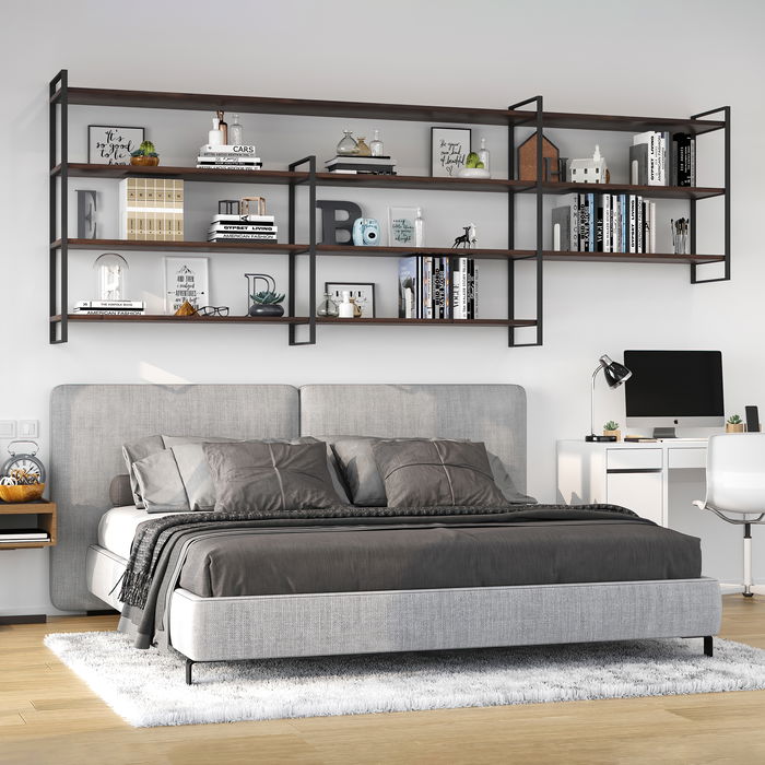 Emuca Juego de estructuras para estantería Lader, altura 830mm, Acero, Pintado negro