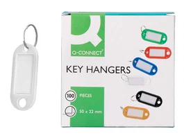 Q-connect Llavero Portaetiquetas Blanco Expositor de 100 Unidades