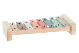 DKD Home Decor Xilofono Kids Madera Metal Multicolor Natural Animal Jirafa Caballo 10 x 3 x 27 cm Set de 6