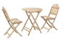 DKD Home Decor Set de 3 Mesas Plegables de Bambú 61x61x73 cm