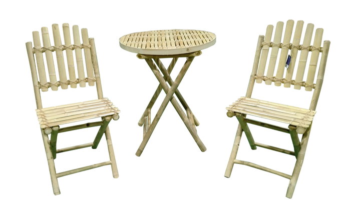 DKD Home Decor Set de 3 Mesas Plegables de Bambú 61x61x73 cm DKD Home Decor Set de 3 Mesas Plegables de Bambú 61x61x73 cm
