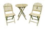 DKD Home Decor Set de 3 Mesas Plegables de Bambú 61x61x73 cm