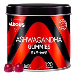 ALDOUS BIO Ashwagandha 120 Gummies Sabor Natural A Cereza