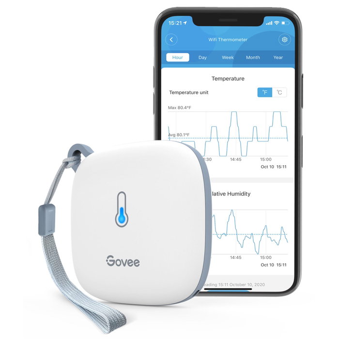 Govee H5179 Termómetro y Higrómetro WiFi con Pantalla, Blanco Govee H5179 Termómetro y Higrómetro WiFi con Pantalla, Blanco