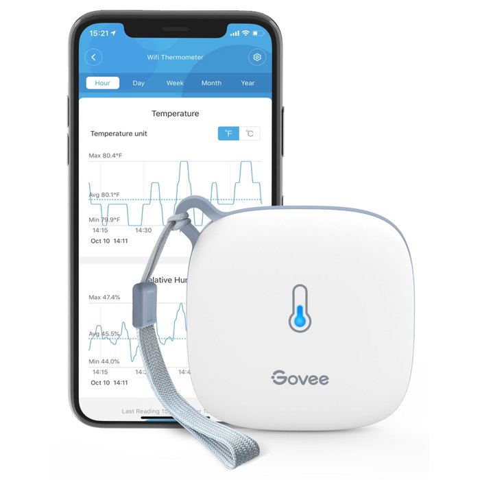 Govee H5179 Termómetro y Higrómetro WiFi con Pantalla, Blanco Govee H5179 Termómetro y Higrómetro WiFi con Pantalla, Blanco