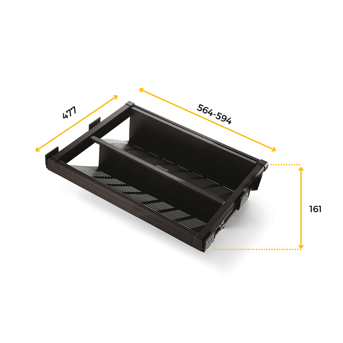 Emuca Cajón zapatero extraíble Moka, 564 - 594, Acero, Pintado moka
