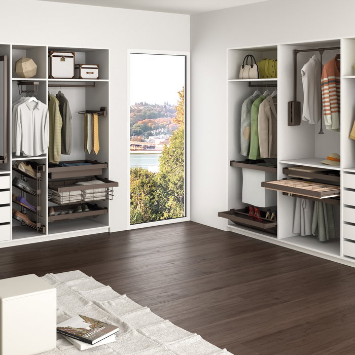 Emuca Cajón zapatero extraíble Moka, 564 - 594, Acero, Pintado moka