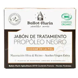 BALLOT-FLURIN Jabon Tratamiento Propoleo Negro 100Gr Hidratante, Reduce Brillos y Puntos Negros para Niños +36M