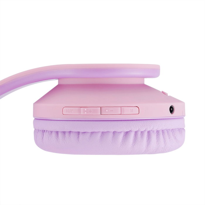 PowerLocus P2 Auriculares para Niños con Orejas, Morado/Rosa