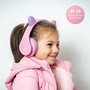 PowerLocus P2 Auriculares para Niños con Orejas, Morado/Rosa