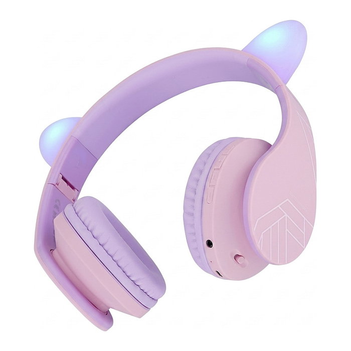 PowerLocus P2 Kids Kinder-Kopfhörer lila/pink mit Ohren
