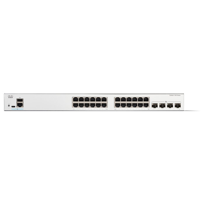Cisco CATALYST 1200 24-PORT GE 4X10G Switch Gigabit Ethernet Gestionado L2/L3 con 24 Puertos RJ-45 y 4 Puertos SFP+