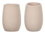Berilo Vaso de baño poliresina gris rayas 8x11x8 cm (Set de 12)