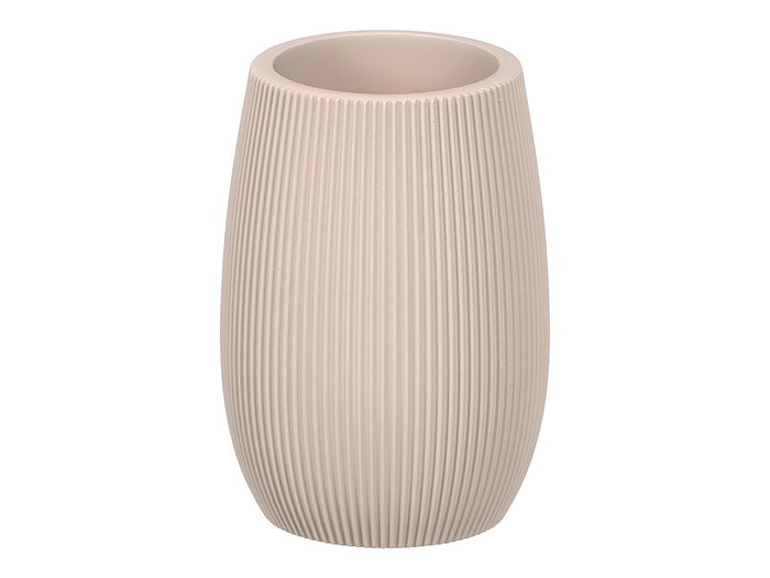 Berilo Vaso de baño poliresina gris rayas 8x11x8 cm (Set de 12)