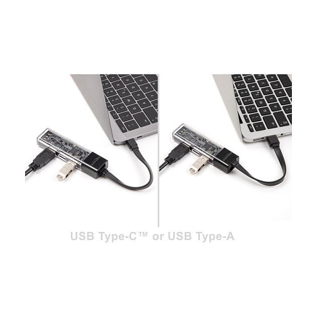 DeLOCK 64335 Hub USB de 4 puertos con conexión USB 3.2 Gen 1 Tipo-A y Tipo-C