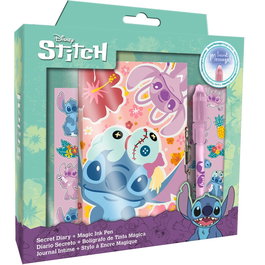 KIDS LICENSING Diario + Boligrafo magico Stitch Disney 23x22x3cm