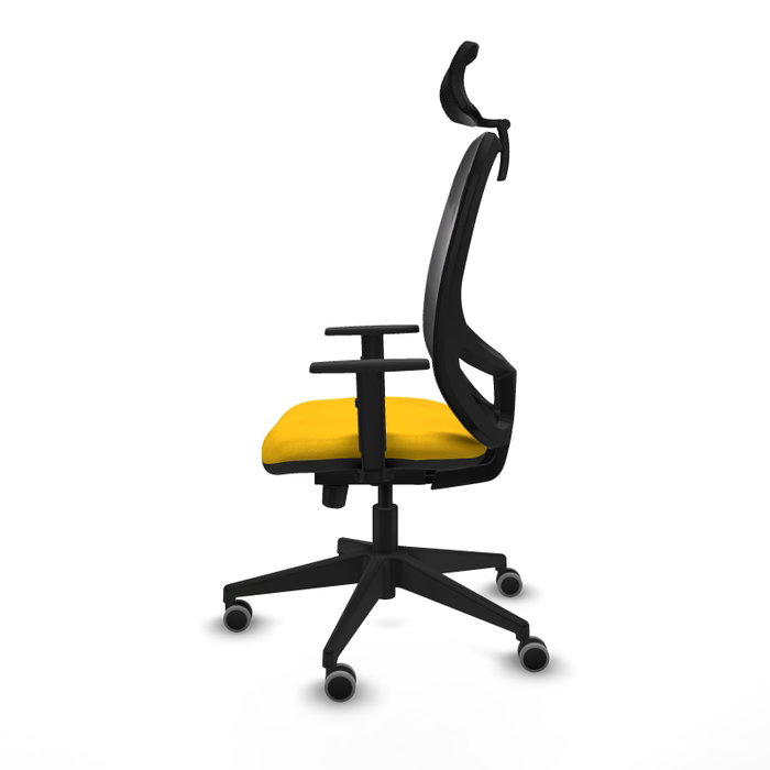 PIQUERAS Y CRESPO Silla de oficina Cilanco con mecanismo Sincro/Traslack, Amarillo y Negro