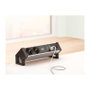 Bachmann DESK 2 ALU BLACK - Regleta de Sobremesa Aluminio Negro 2x Schutzkontakt (C16) 1x USB Charger 1x ABD, GST18, 0.2m