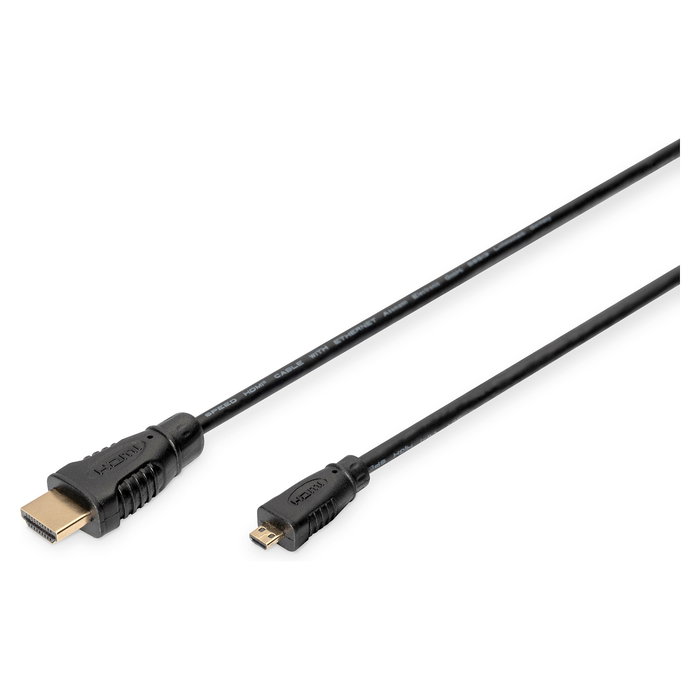 Digitus HDMI High Speed mit Ethernet Anschlusskabel, 1m, sw, Cable HDMI Tipo D a Tipo A, 3D, 4K, Negro Digitus HDMI High Speed mit Ethernet Anschlusskabel, 1m, sw, Cable HDMI Tipo D a Tipo A, 3D, 4K, Negro