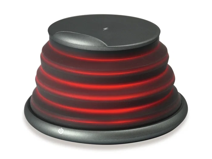 Conceptronic GORGON02G Cargador Inalámbrico Qi 10W Soporte Plegable con Carga Rápida PowerIQ, Universal, USB-C, Color Gris