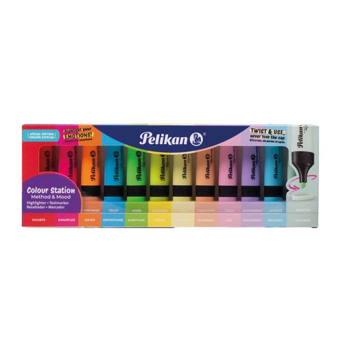 Marcador Fluor Pelikan Textmarker 490 Set Colour Station Method&Mood Surtido De 12 (6X Fluor + 6X Pastel) Marcador Fluor Pelikan Textmarker 490 Set Colour Station Method&Mood Surtido De 12 (6X Fluor + 6X Pastel)
