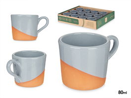 La Dehesa Taza Cafe Barro 80Ml Asa Gris 8.5x5.5x6.4cm (Set de 24)