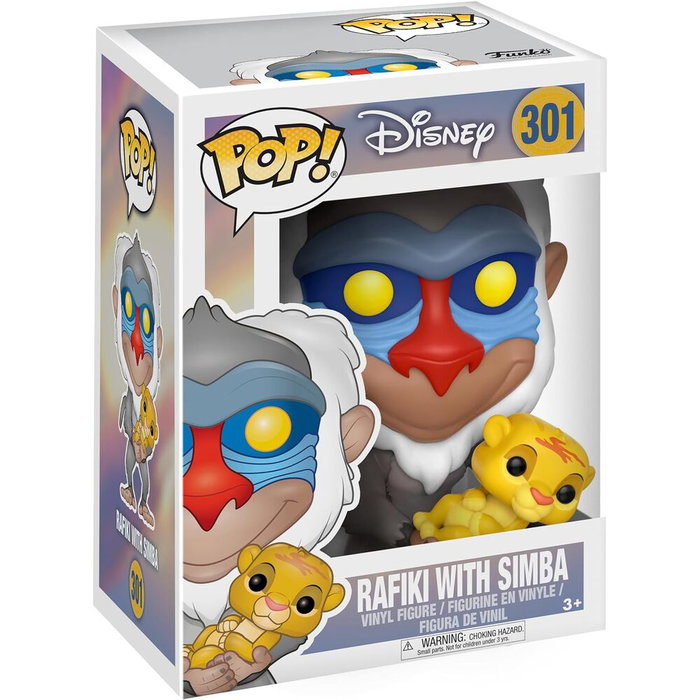 Funko Figura POP Disney El Rey Leon Rafiki con Simba Vinilo 9cm Caja Regalo Funko Figura POP Disney El Rey Leon Rafiki con Simba Vinilo 9cm Caja Regalo