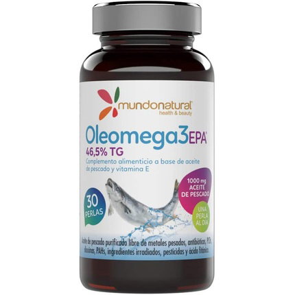 MUNDO NATURAL Oleomega 3 EPA 46% 30 perlas MUNDO NATURAL Oleomega 3 EPA 46% 30 perlas