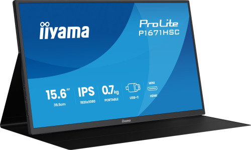 iiyama ProLite P1671HSC-B1 Monitor Portátil 15.6 Pulgadas Full HD IPS Negro