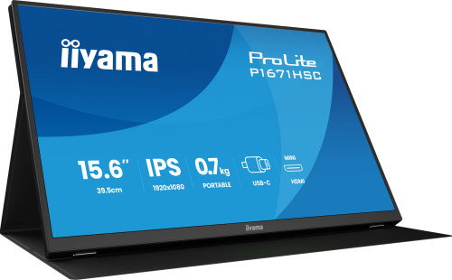 iiyama ProLite P1671HSC-B1 Monitor Portátil 15.6 Pulgadas Full HD IPS Negro