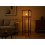 DKD Home Decor Lámpara de Pie Mango y Fibra Marrón Natural
