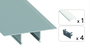 GreenIce Perfil de Aluminio KIMERA-NORGE Anodizado Plata con Difusor Opal y Tapones 2,02m