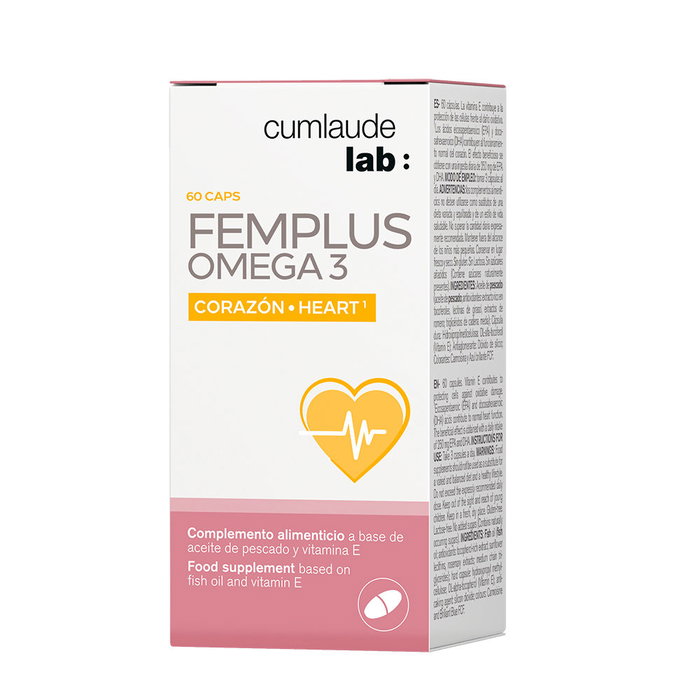 Cumlaude Lab FEMPLUS OMEGA 3 comprimidos 60 u - Suplemento con Vitamina E, EPA y DHA para salud cardiovascular e inmunológica