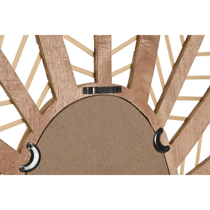 DKD Home Decor Espejo de Ratán con Diseño de Hojas, Marrón Natural, 60x67x2 cm DKD Home Decor Espejo de Ratán con Diseño de Hojas, Marrón Natural, 60x67x2 cm
