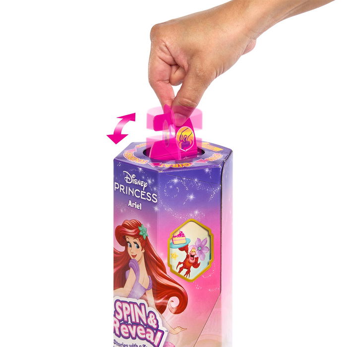 Mattel Disney Princess Muñeca Rapunzel Spin & Reveal HTV86 con 10 Sorpresas y Accesorios, Inspirada en Enredados