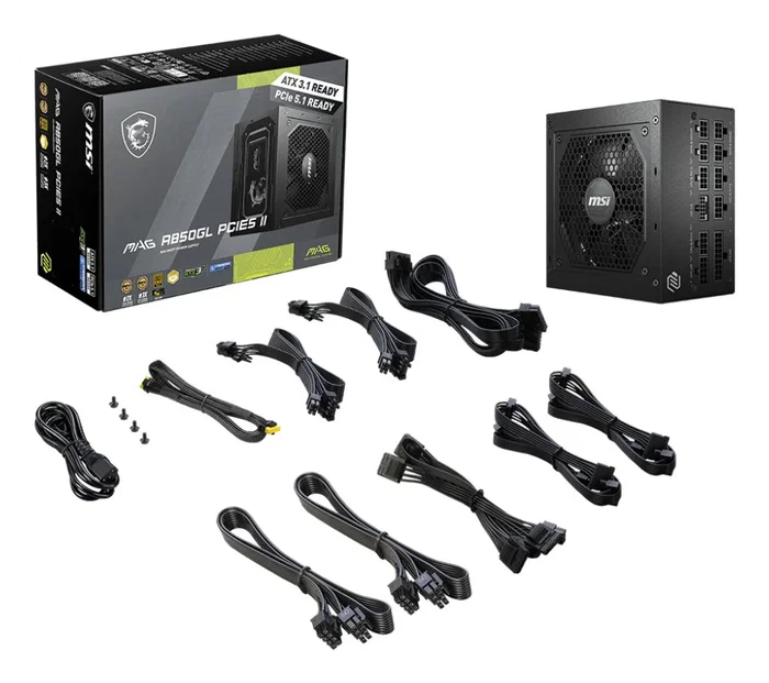 MSI MAG A850GL PCIE5 II 850 W ATX 80 PLUS Gold Negro MSI MAG A850GL PCIE5 II 850 W ATX 80 PLUS Gold Negro