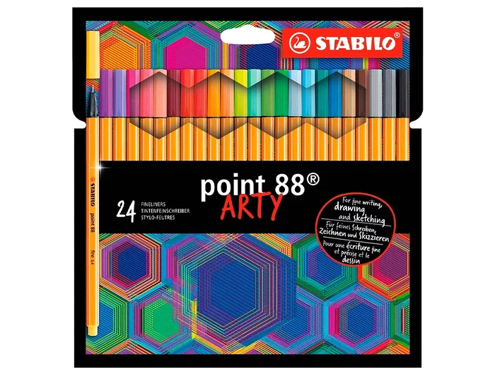 Stabilo Rotulador Point 88 Punta de Fibra Estuche 24 Colores Surtidos 0.4mm