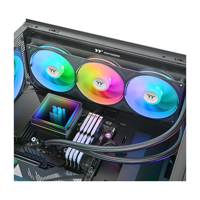 Thermaltake TH360 V3 ARGB Sync AIO Negro - Refrigeración Líquida Todo en Uno, 3 Ventiladores 12 cm, ARGB, 500-2500 RPM, 365W TDP
