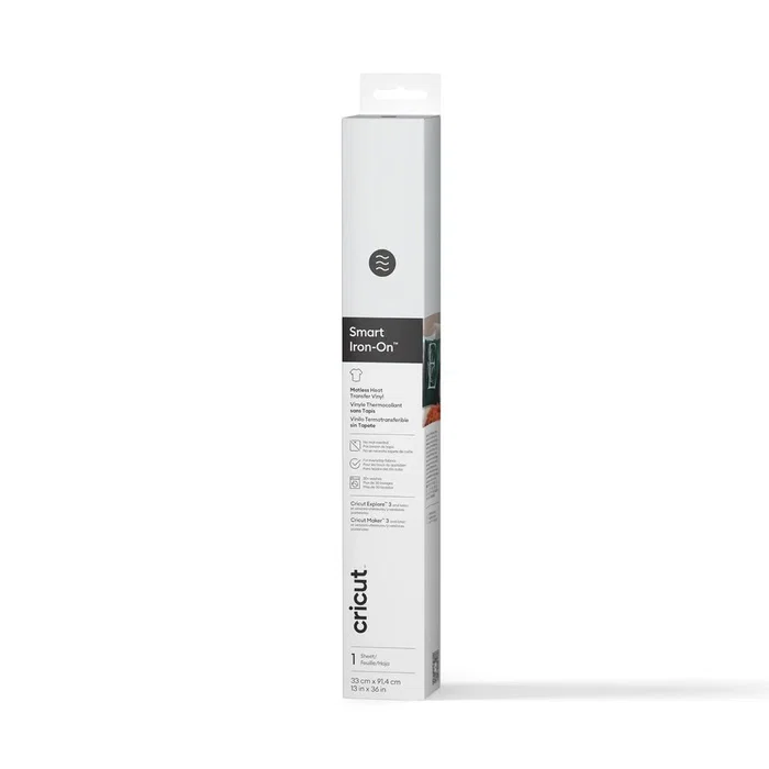 Cricut Smart Iron-On Vinilo Termotransferencia Liso Blanco Brillante - Rollo para Maker 3 & 4, Explore 3 & 4, Venture