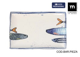 La Mediterranea Fuente Rectangular Peixe 2.0 Elite Brillo 30x20cm