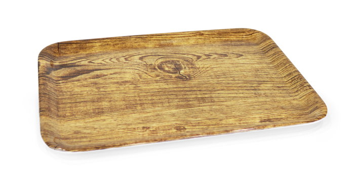 La Mediterranea Bandeja de Melamina Wood Brillo Md (9 Unidades) 42 x 31 cm