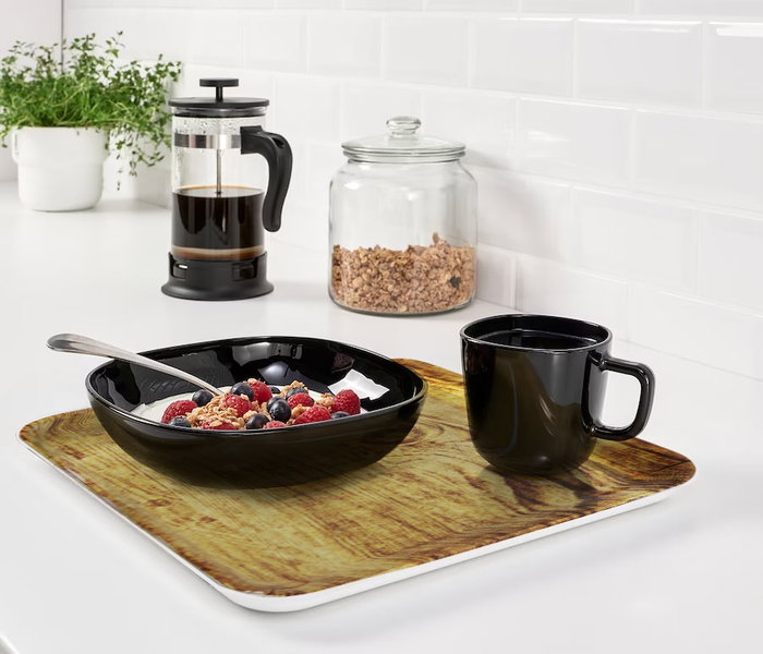 La Mediterranea Bandeja de Melamina Wood Brillo Md (9 Unidades) 42 x 31 cm